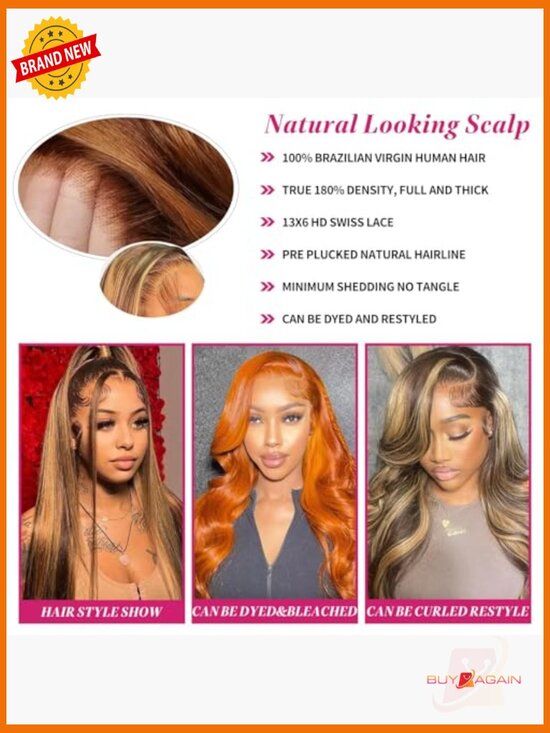 28 Inch Straight Lace Front Wig Human Hair 13x6 HD Glueless 200 Density main image 3